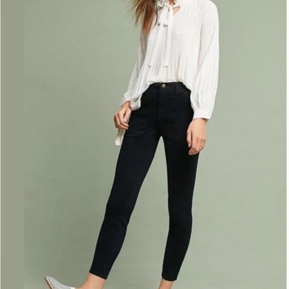 Anthropologie Hei Hei Black Slim Utility Pants Size 31 - Picture 1 of 10